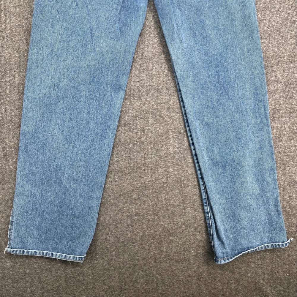 PrettyLittleThing Womens High Waisted Straight Leg Jeans Blue Side Slit Size 10 - Picture 7 of 14